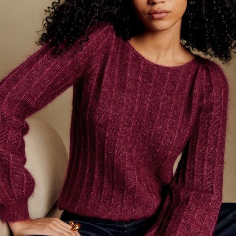Sezane Aretha Sweater in Burgundy - Medium